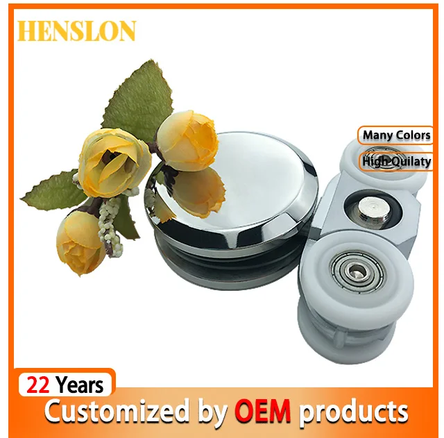 shower room tempered frameless glass Sliding wheel for aluminum profile Track Pivot Guide