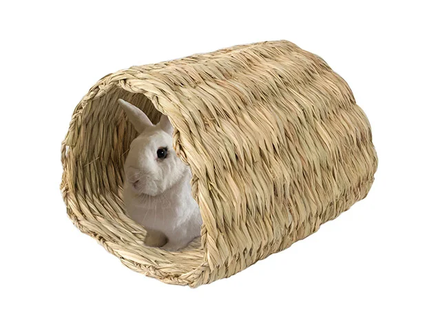 WILDMX Small Animals Bed Grass Hideout Tunnel Chew Toy Activity Centre Nest Tunnel Hamster Guinea Pig Grass Hiding Place