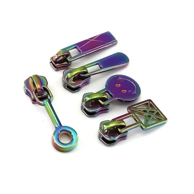 Пользовательский 3 #5 #8 # высококачественный нейлоновый металлический вытяжной наконечник для багажа Модный Цветной Съемник на молнии 3m слайдер