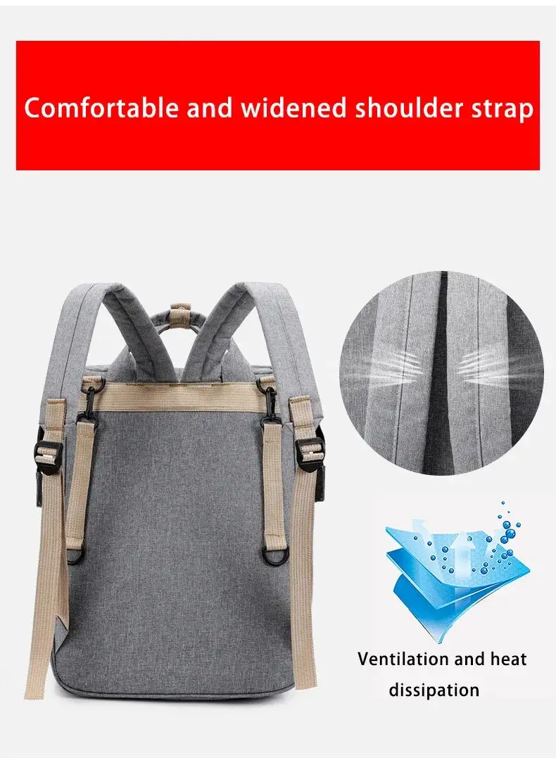 China Made Paaleras Baby Diaper Bag Large Capacity Changing Bags with Bed for Mommy And Me