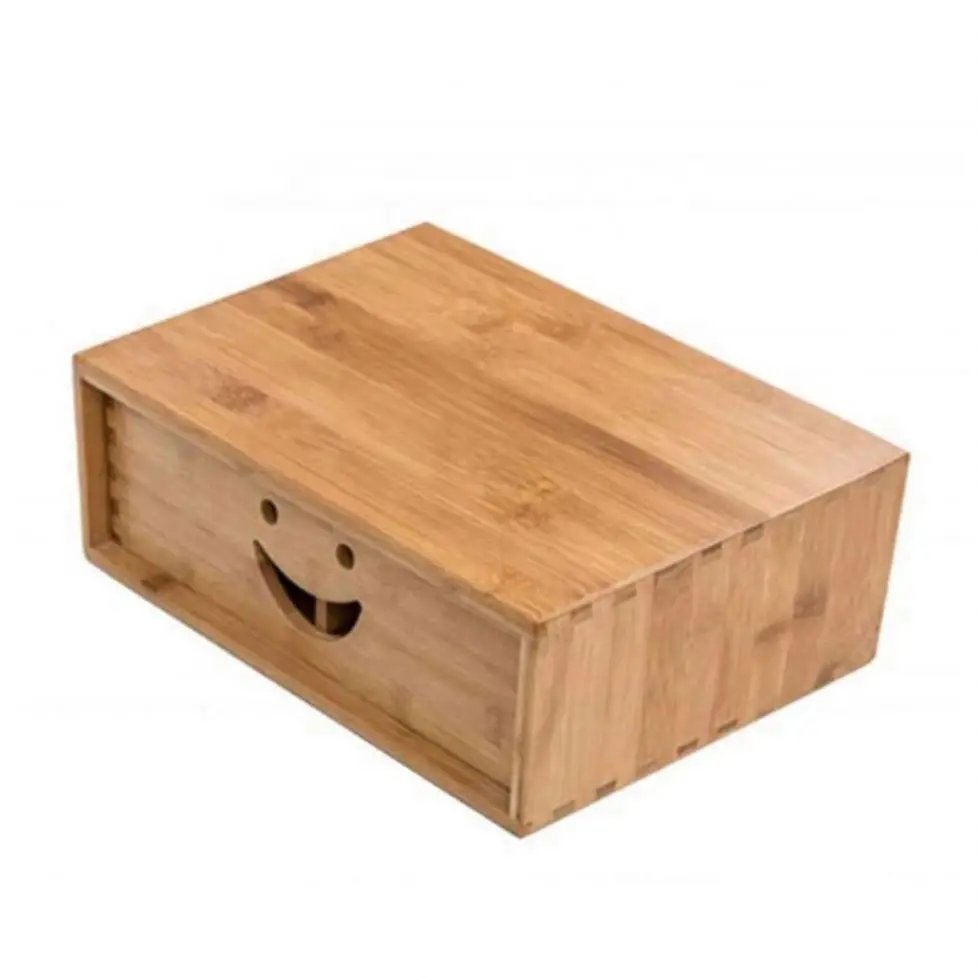 Bamboo Desk Organizer With Drawers A4 Paper File Letter Adjustable Storage Box Makeup