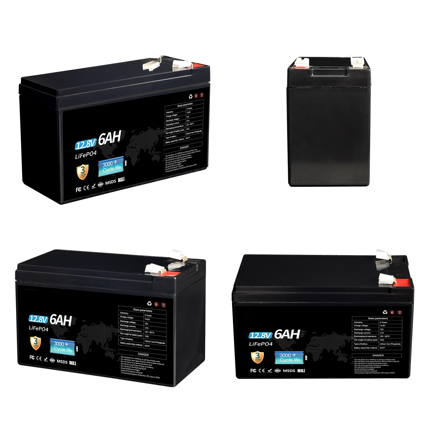 TO C Deep cycle Lead-acid battery Replacement Rechargeable 12.8V Lithium lifepo4 battery pack 12V 6ah 12ah 36ah 48ah