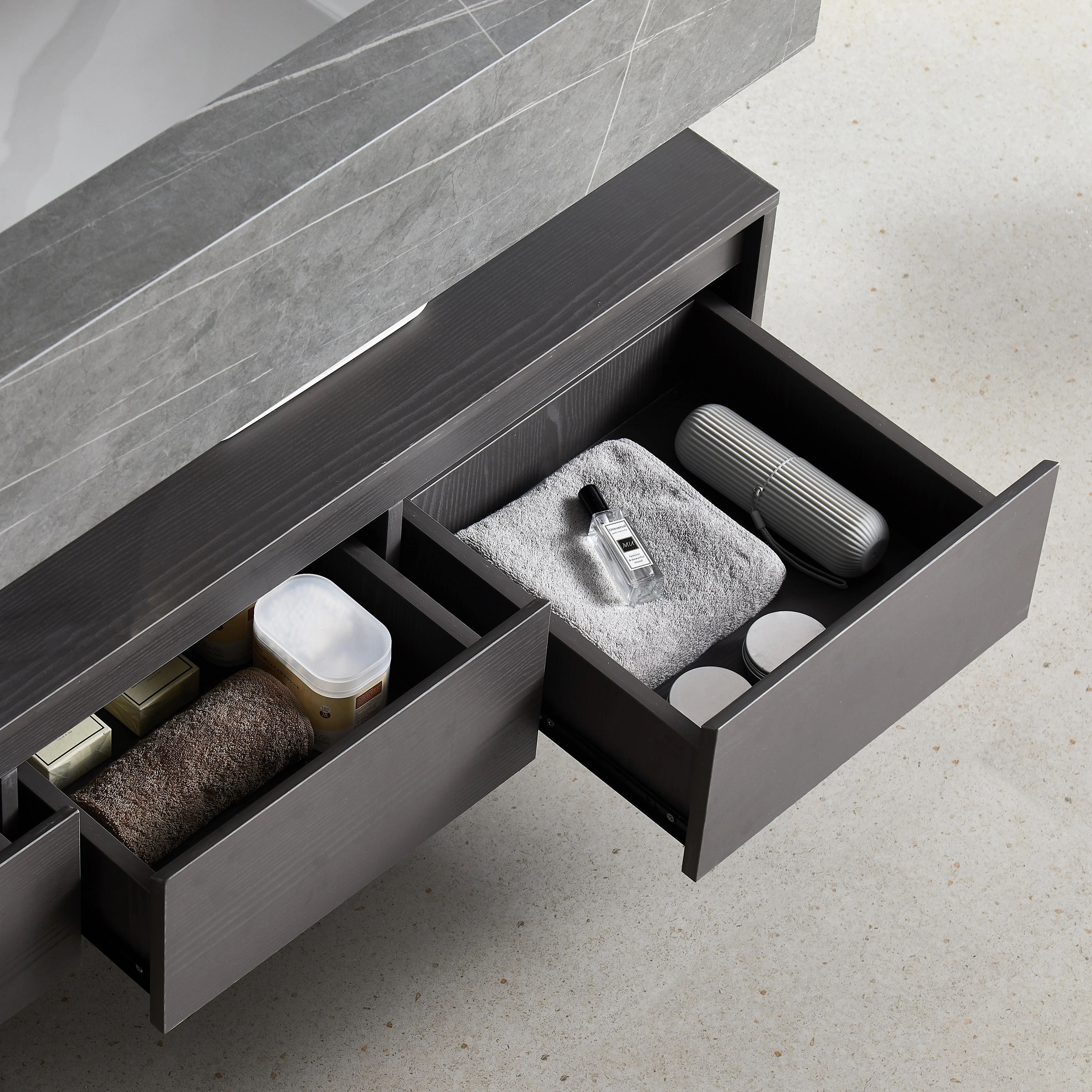 ANBI  Classic Solid Wood Bathroom Vanity,Washbasin Cabinet Set Factory Direct Selling Hotel Vanity Bath Equipment With Drawer