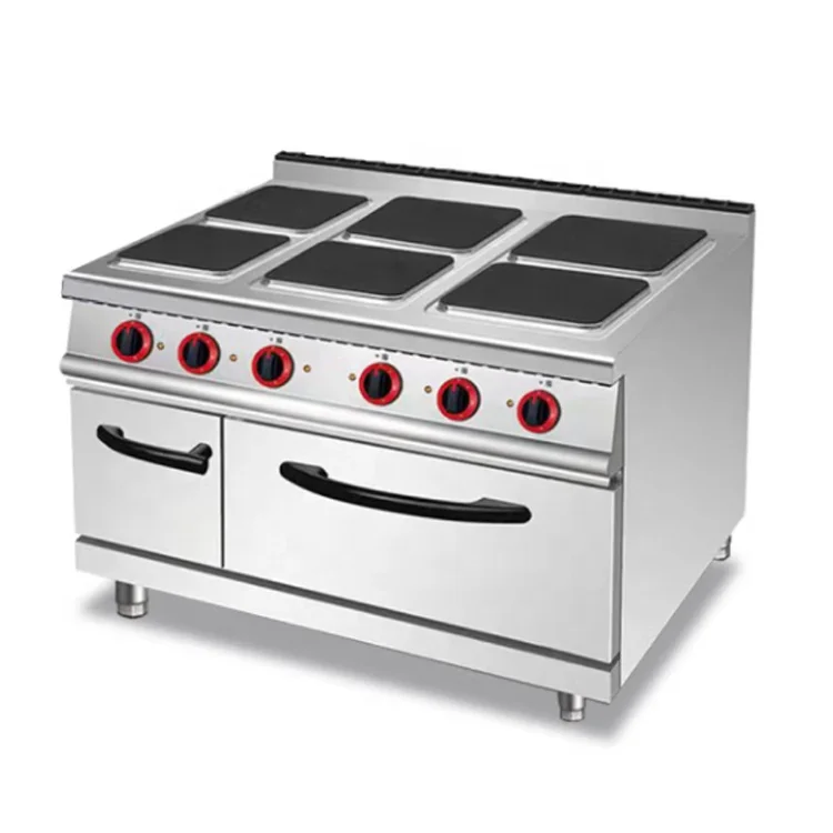 Commercial Restaurant Kitchen Equipment Six Hot Plate Electric Cooker With Oven