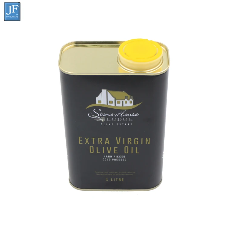 Wholesale Cooking Oil Food Grade Square 1 Liter Custom Olive Oil Metal Tin Cans