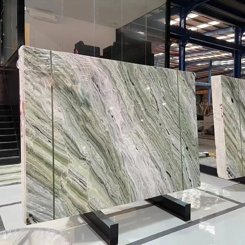 Высококачественная зеленая мраморная плитка мраморный камень зеленый холодный лед Нефритовый мрамор для роскошного украшения интерьера