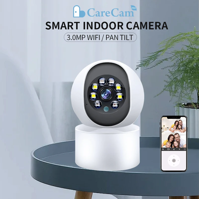 Factory Wholesale Carecam PRO 3MP Two-way Audio Wireless Wifi Camera HD Night Vision HD 1080P  WIFI Security  CAMERA