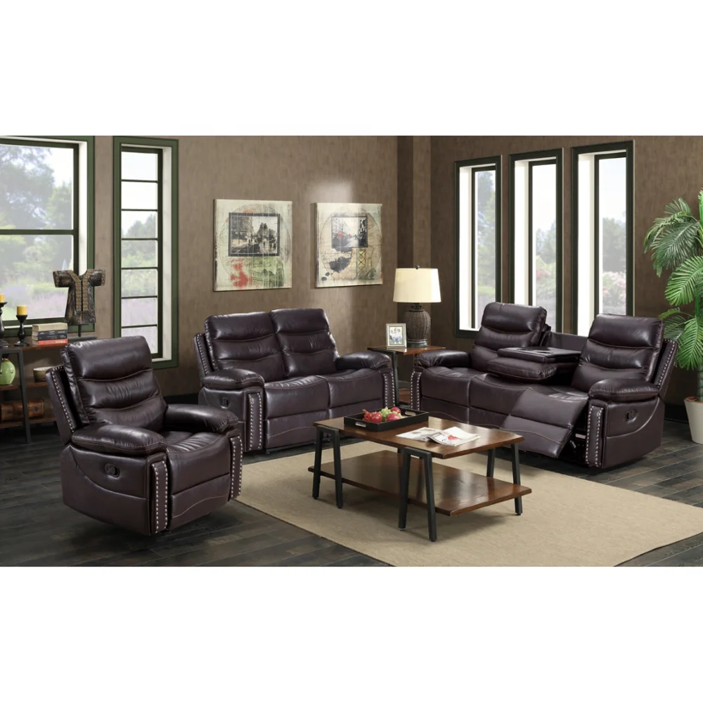 Factory wholesale modern luxury 1+2+3 sectional leather sofa couches living room sofa set furniture