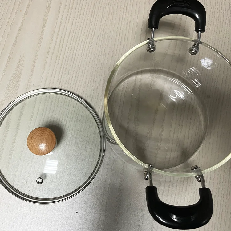 Big Size Clear Heat Resistant 2.5L Glass cooking Pots to Cook on Fire