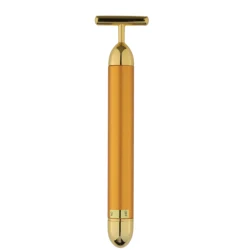 2023 Hot Selling 24K Gold T Face Electric Face Lift Roller Vibrating Gold Energy Beauty Bar