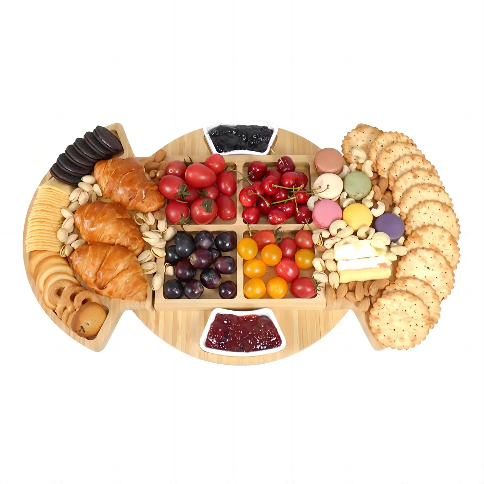 Новый расширяемый бамбуковый поднос для тарелок с сыром деревянная подставка сыра набор подарков подносом фруктов