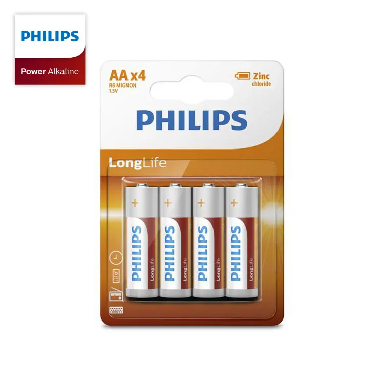 Philips new 1.5v non rechargeable aa battery alkaline for toy remote camera