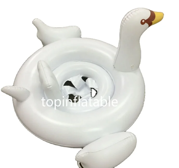 inflatable white swan ride on for BABY kids pool swimming floating seat water playing in summer