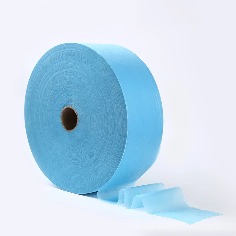 Waterproof 40gsm spunlace spunbond ss sss fabric color non woven medical products blue anti-bacterial nonwoven material