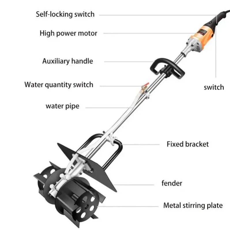 Small Hand-held Portable Handheld Concrete Mixer for Cement, Concrete, Cement Concrete Mortar Mixer Handheld Portable