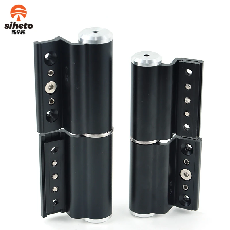 Black Aluminum Door Aluminium Alloy Concealed Hydraulic Positioning Door Hinge