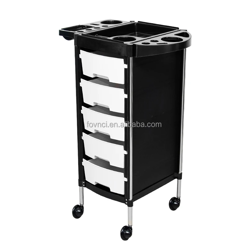 Hot Sales red Hair Salon Trolley Practical Mobile Trolley for Barber Shop Beauty Hairdresser Tool Cart Salon Furniture FT-04A-W