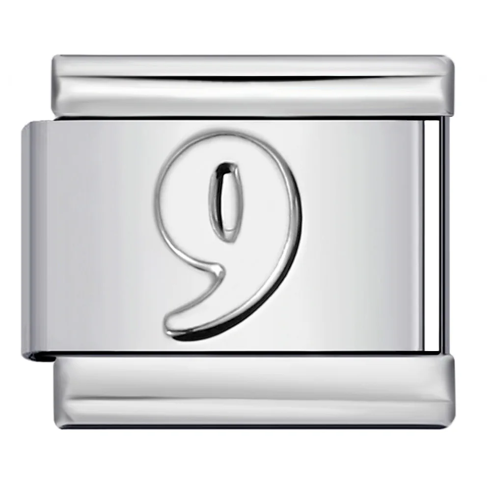 Wholesale 9Mm Stainless Steel Bracelet Number Italian Charms Bracelet Links For Man And Women