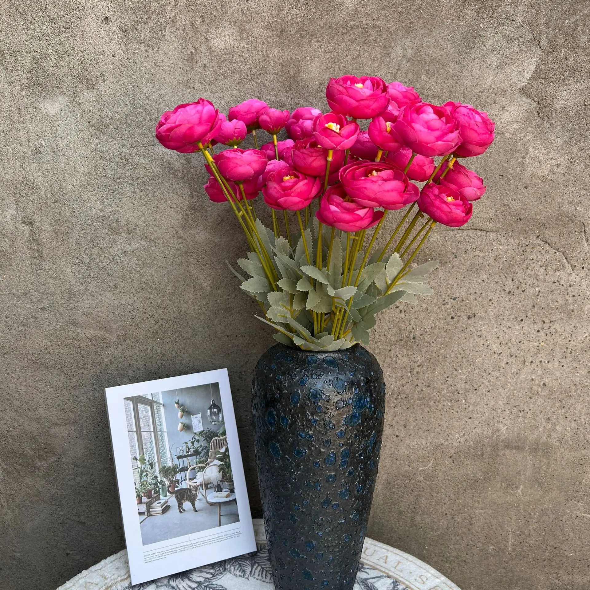 4 head tea rose Lulian simulation flower silk flower wedding decoration flower table floral decoration factory wholesale