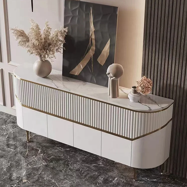 news Rock stone wood Board Simple Dining Side board Cabinet buffet for living room Minimalist Entrance table Cabinet hot sale