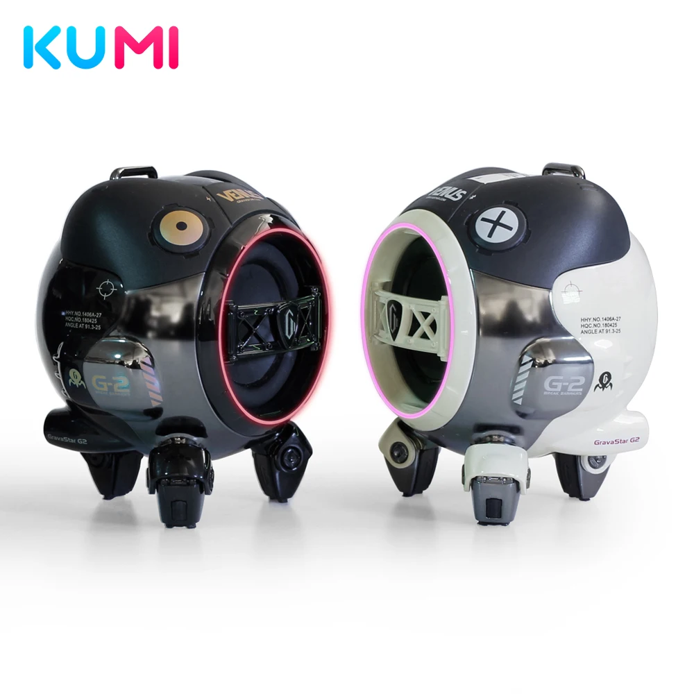10W Wireless KUMI G2 BT Speaker Portable Outdoor Loudspeaker True Stereo Low Latency on with RGB