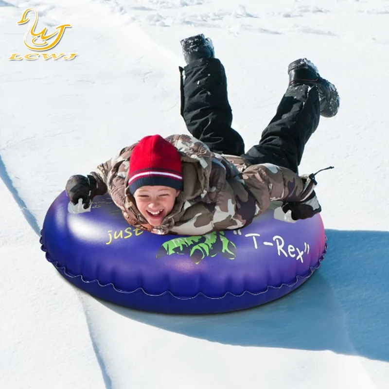 LC Children Outdoor Winter Fun Dinosaur T-rex Sled Foldable Snow Adult Portable Snow Sled Pvc Snow Tube