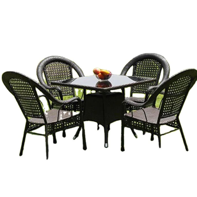 High quality 4-seater Balinese style balcony banquet outdoor furniture rattan chair