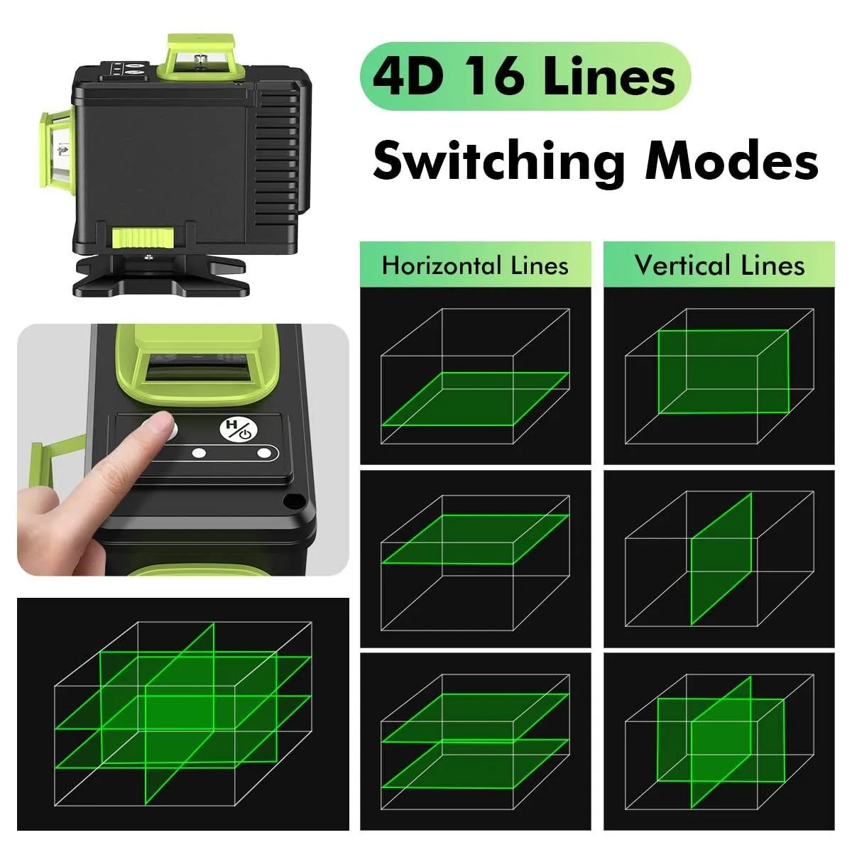 Laser Level Machine Green Laser Leveler Tool MVM16 Line 4D Four-Plane Leveling and Alignment Line Laser Level