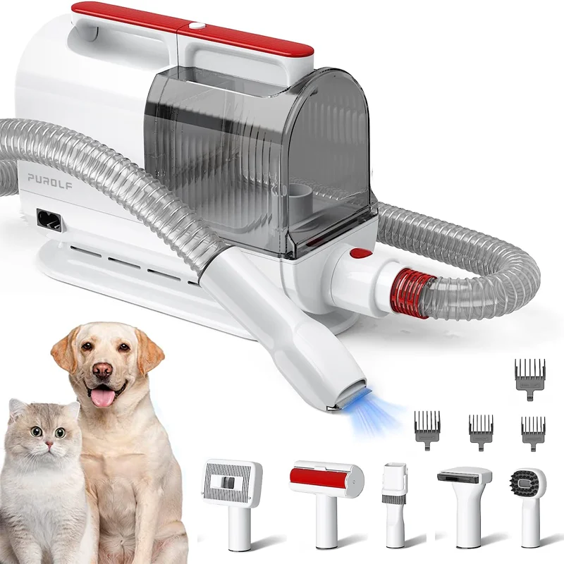 OEM Professional Pet Hairs Grooming Vacuum With 6pcs Kit Accessories Brushes Work For Pet Grooming And Vacuum Cleaner
