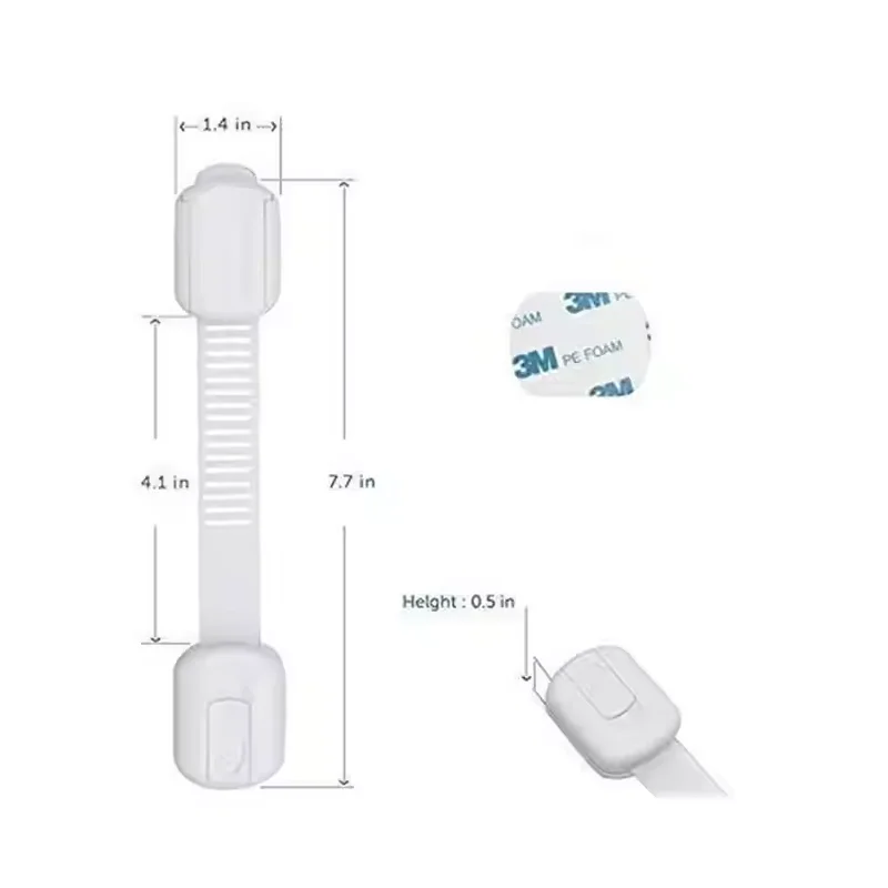 Factory Supply Baby Safety Lock  Adjustable Strap Length Kids Proofing Locks Plastic Protection Kids Safety Door Lock