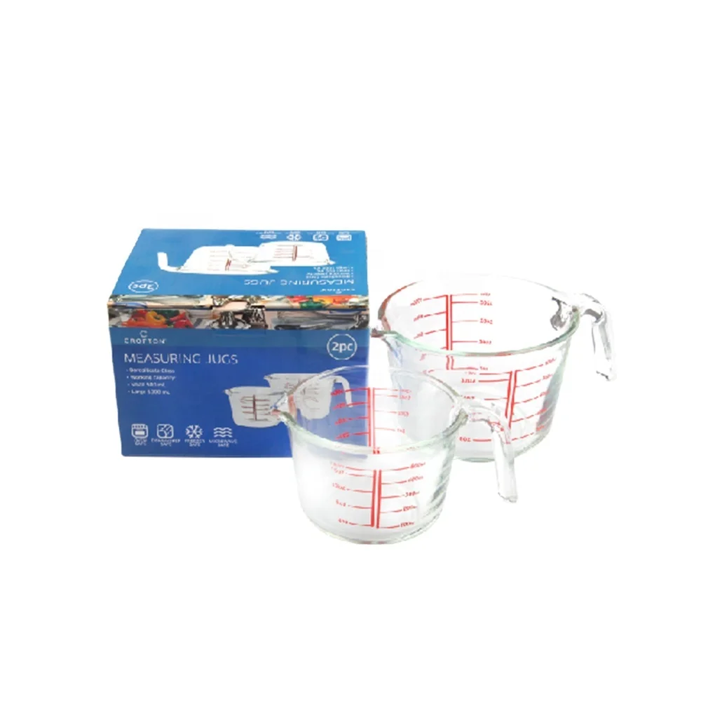 Измерительные чашки, набор из 2 предметов, высококачественные мерные чашки из боросиликатного стекла, набор совок для мерного стекла, чашка для смешивания