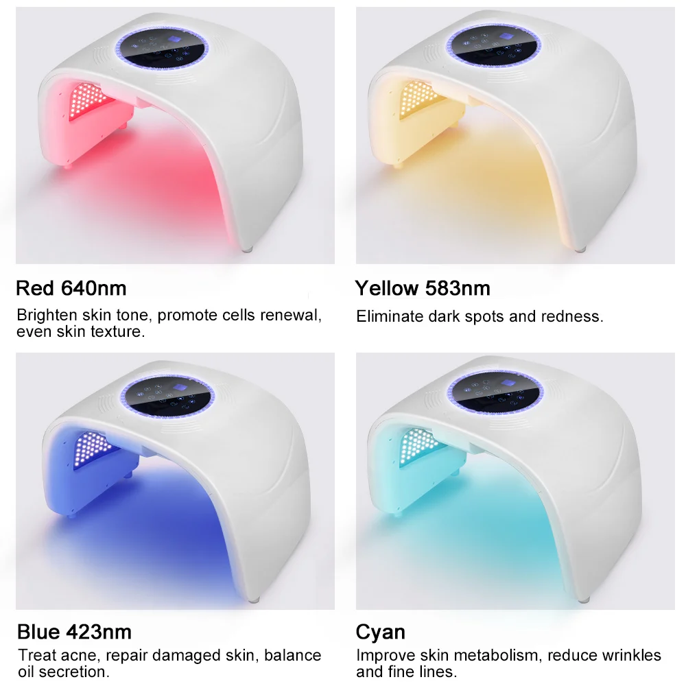 Pdt phototherapy led face light light pdt beauty machine with hair growth laser and face steamer