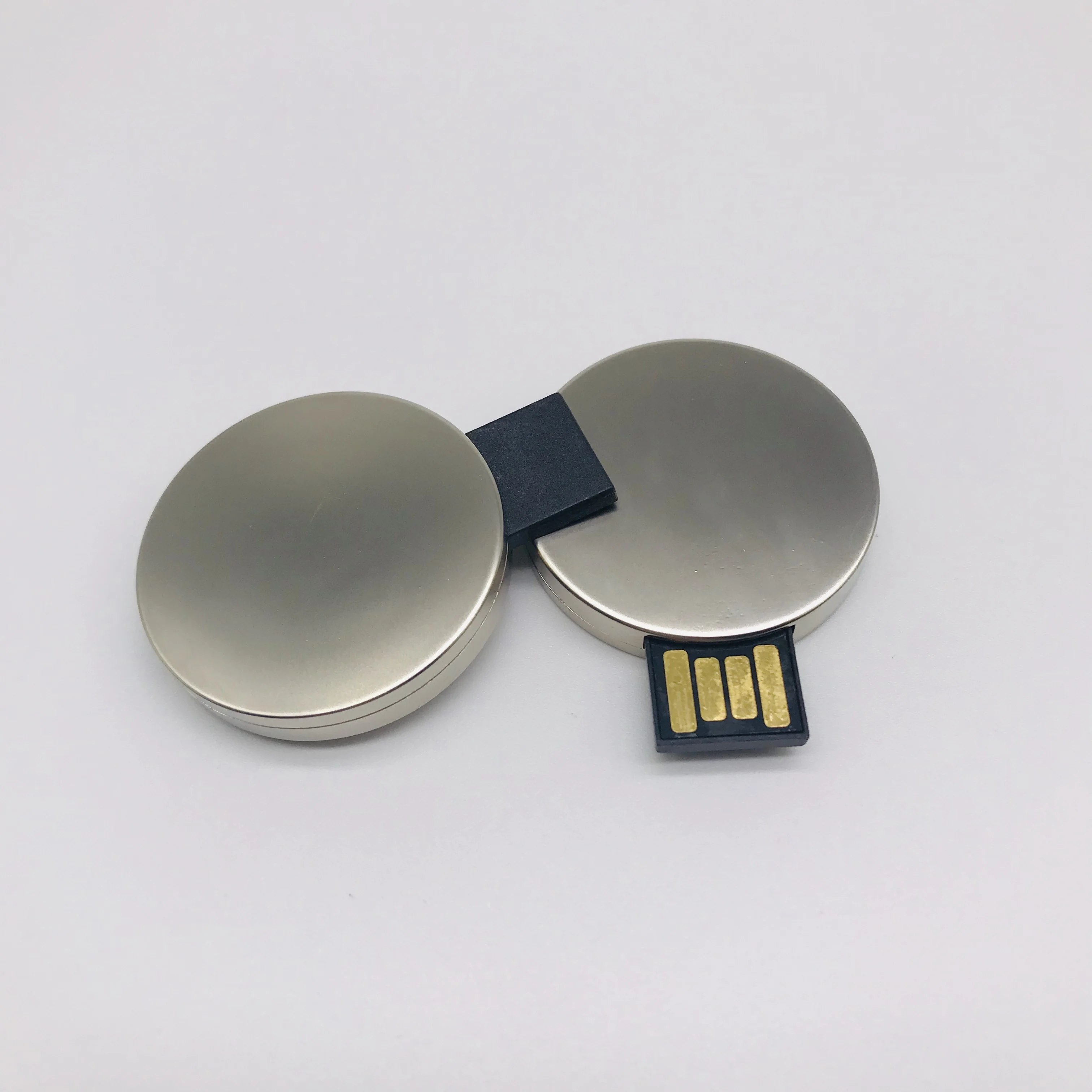 Real Capacity Silver Metal Pendrive Mini Round Shape 4gb Metal Usb Flash Drive