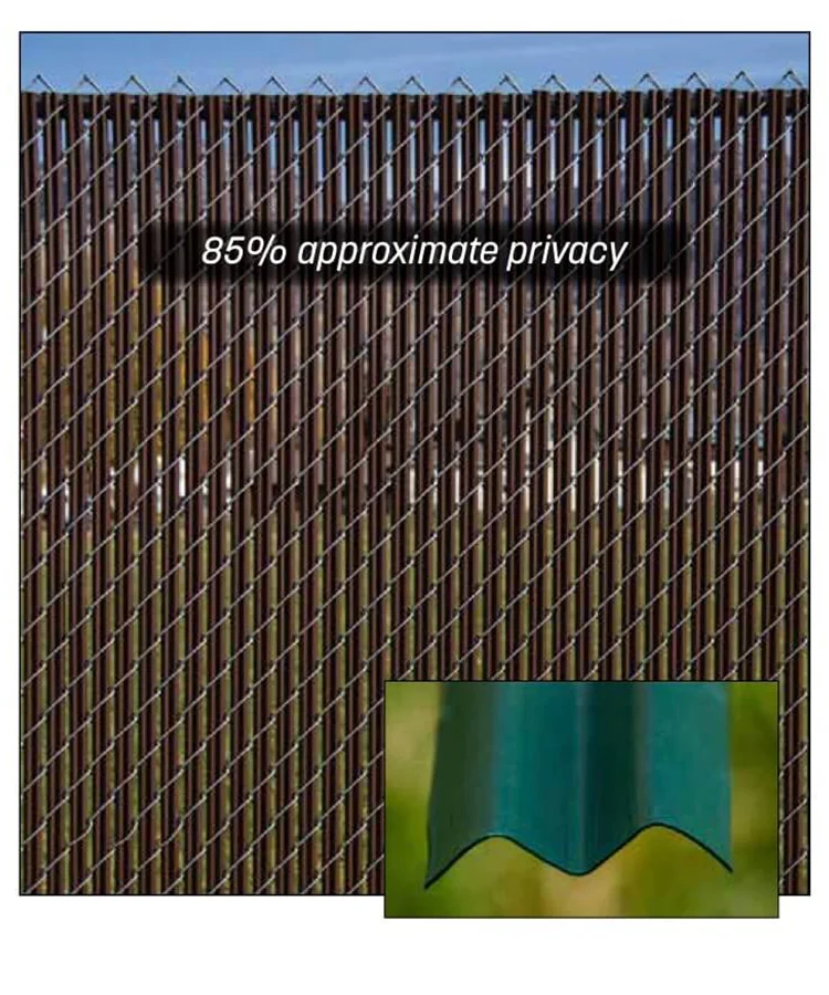 Privacy Chain Link Fence with PVC Tape Noodle Link Polyethylene Slats Visual Blockage Privacy Fence with Metal Frame