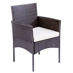 Factory Cheap Price Rattan Dining Chair Patio Balcony Relax Garden Chair With Customized Cushion