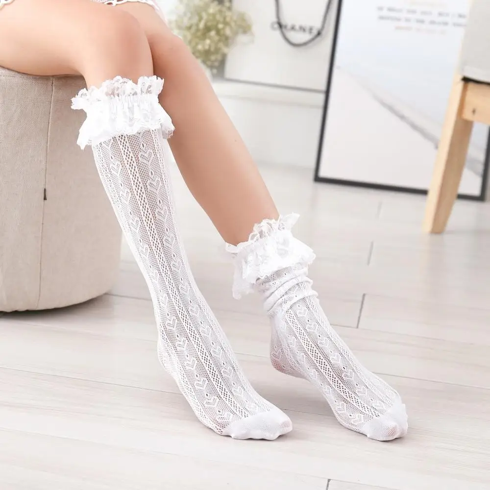 Superior Quality Lace kids Korean Custom Design Socks fashion dress girls stocking