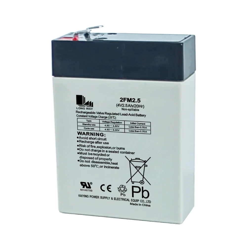 LONG WAY General Series Small Capacity 4V 2.5Ah AGM Vrla Lead-acid Batteries for UPS, Alarm System and Solar System