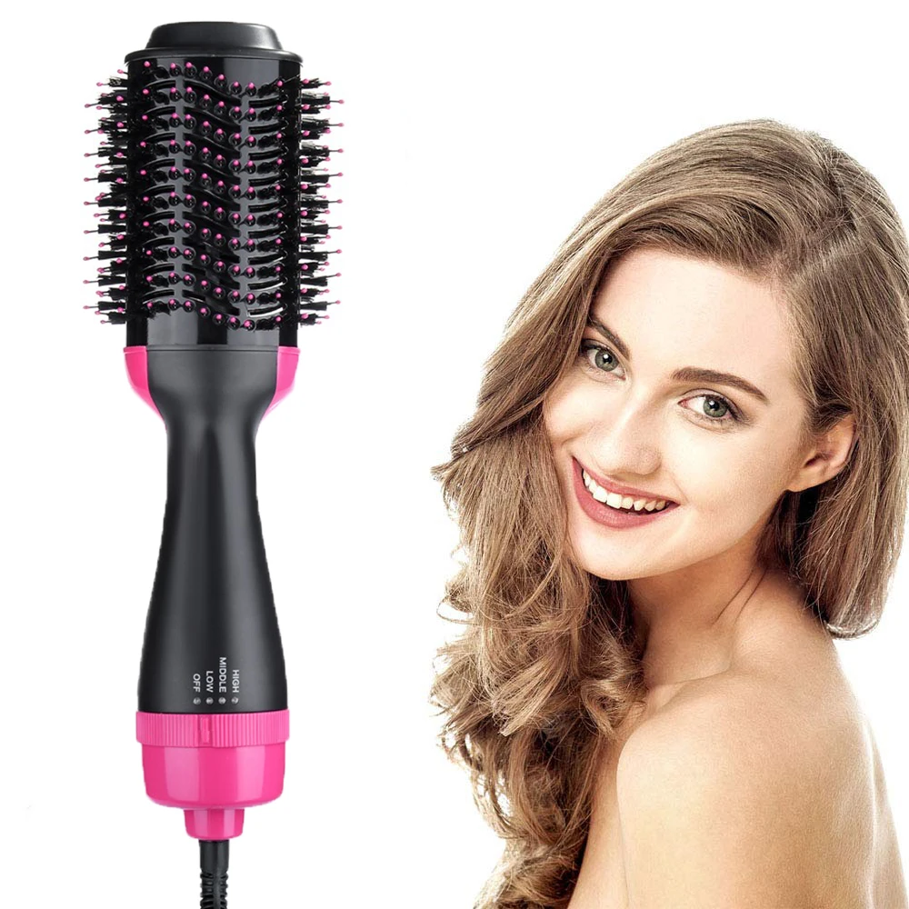 
Amazon Top Seller 2020 Straightener and Hair Curler Comb Brush 3 IN 1 Electric Curler Multi-Function Hot Air Comb 