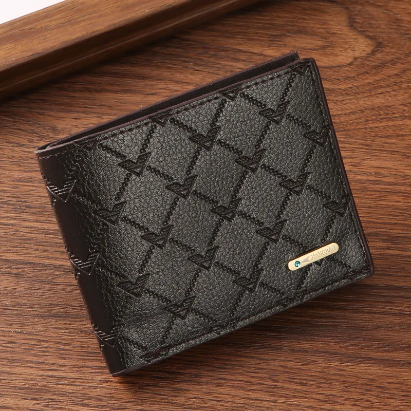 New Design Wholesale Stylish Leather Wallet Men Simple Casual Short Male Wallet Small Clutch Purse