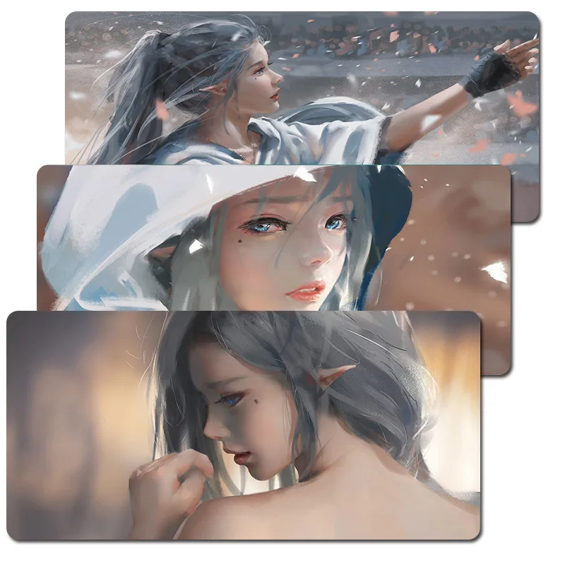 Большой игровой коврик для мыши для девочек, Противоскользящий коврик для мыши из натурального каучука, коврик для клавиатуры, Настольный коврик для ноутбука, компьютера, геймера, коврик для мыши