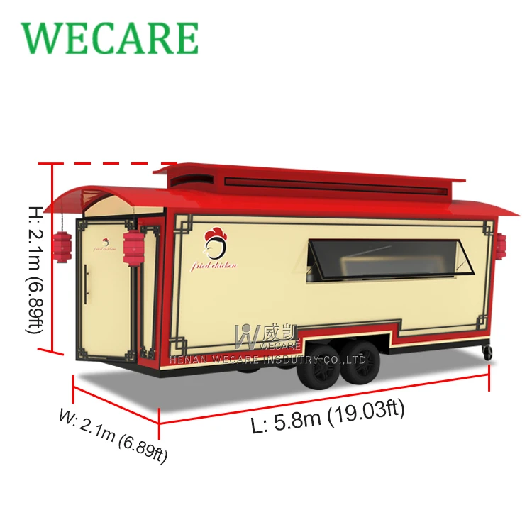 Supply fashion design food trailer taco, fried chicken, fast food kiosk for sale outdoor