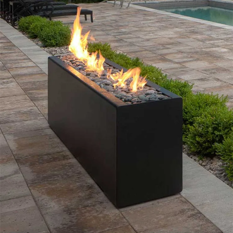 outdoor metal natural gas fire pit patio flame propane heater fire place rusty corten steel decorative firepit