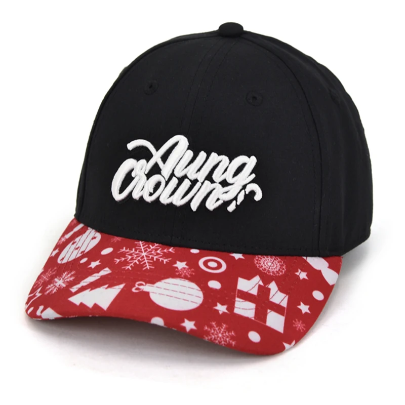 Manufacturers outdoor custom 3D embroidered print brim sports baseball baby christmas hats cap