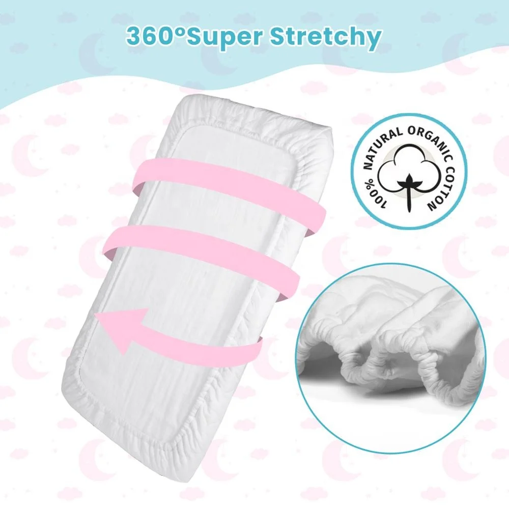 
Momcozy Bassinet Mattress Pad Cover 100% Waterproof Breathable Cotton Sheet Fit for Universal Bassinet Mattress 