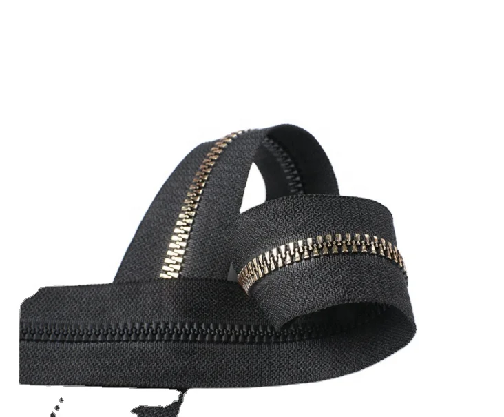 ready to ship #5 zipper seal glazing resin zipper bronze black sole two way zipper in stocks Tanai