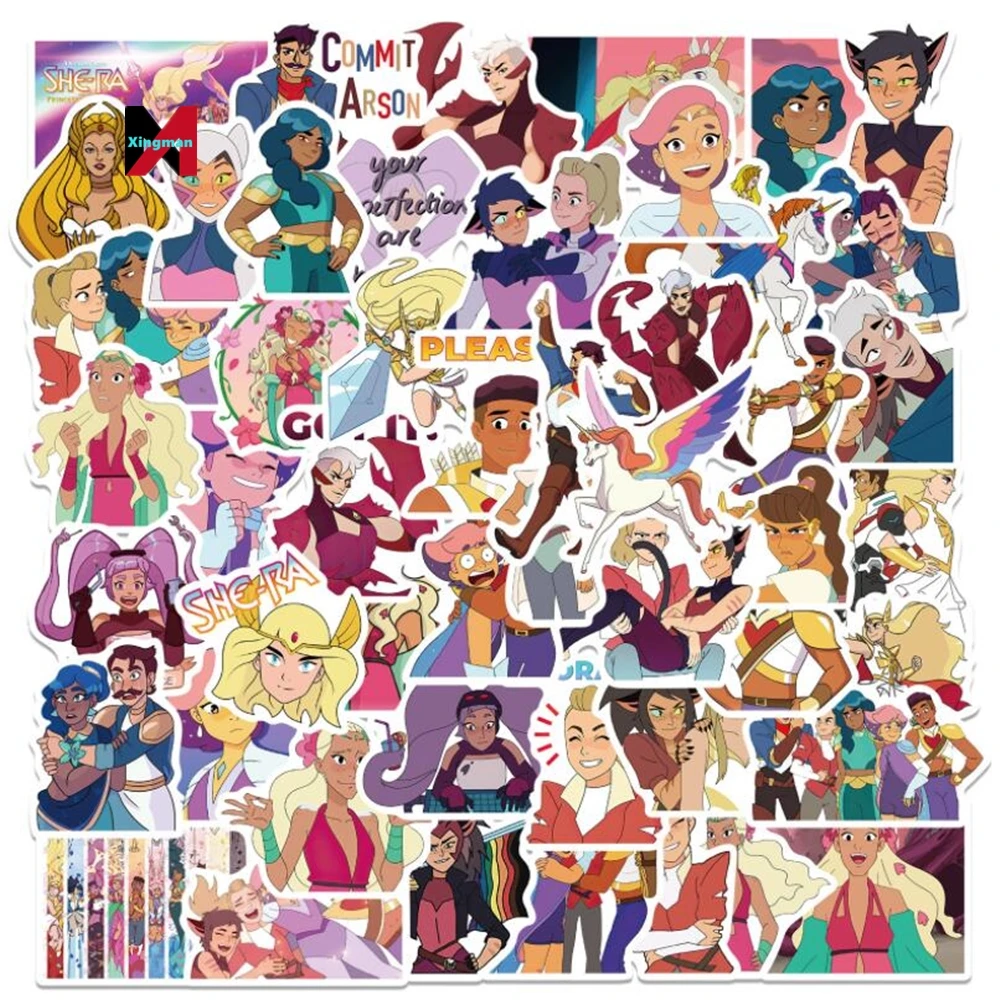 ZY1130C 50Pcs/Bag She-Ra and the Princes Stickers Waterproof Vinyl Decals for Water Bottle Bicycle Luggage Skateboard Teen Girls
