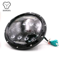 7' 60W Round Led Motorcycle Headlight Projector For Jeep Cafe Racer