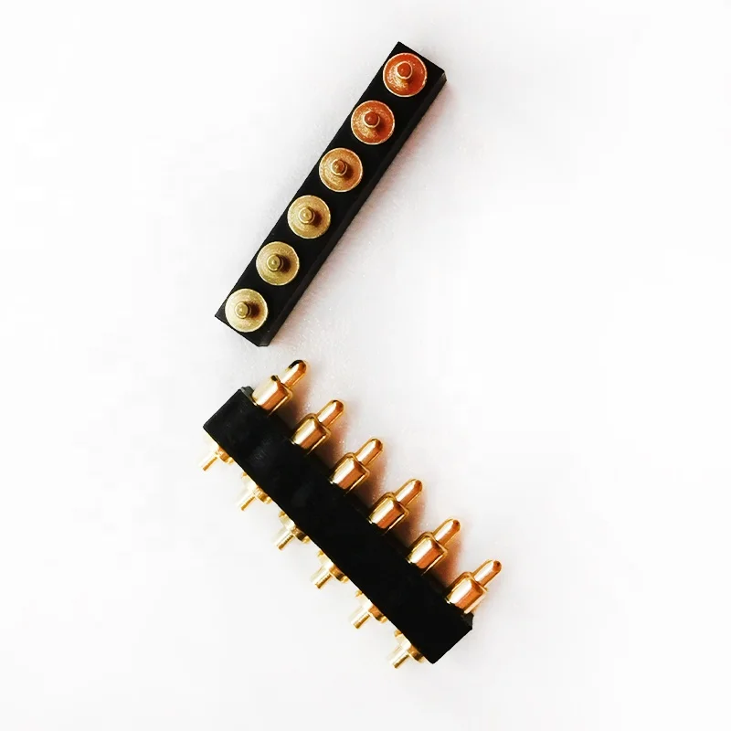 Customized battery pogo straight 6 pin spring loaded pogo pin connector