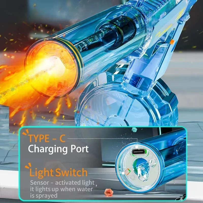 New Light Up Desert Eagle Electric Water Gun With LED Electric Automatic Water Squirt Gun for Kid Summer toys  Pool Party Toys