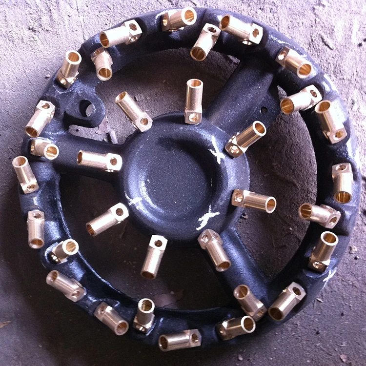 Kitchen Utensils Round 10 Inch 32 Brass Nozzle Tip Cast Iron Ng Lpg Gas Jet Burner For Cooking